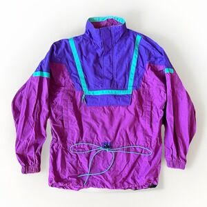 90's L.L Bean Colorblock Anorak Women's Size Small Purple / Blue